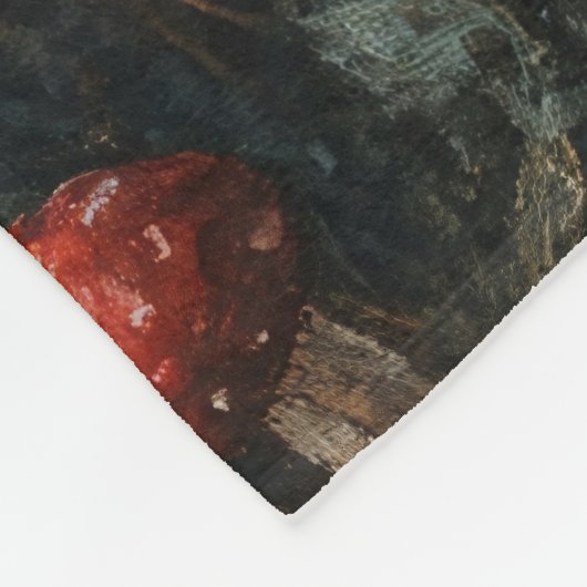 Grappige paddenstoelen en wilde bloemen botanisch fleece deken (Hoek)