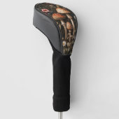 Grappige paddenstoelen en wilde bloemen botanisch golfheadcover (Schuin)