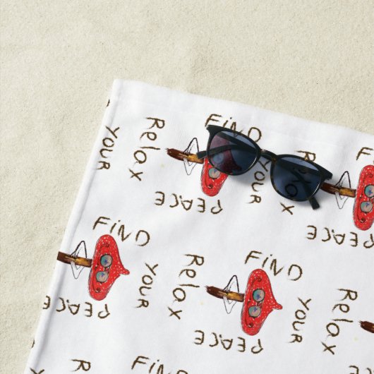 Grappige paddenstoelenkunst strandlaken (In situ)