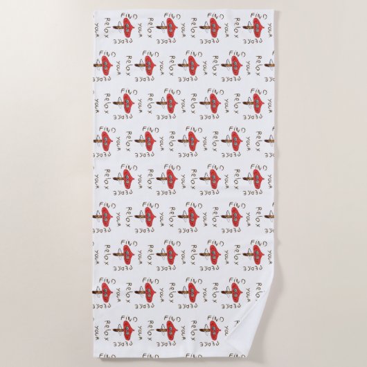 Grappige paddenstoelenkunst strandlaken (Voorkant)