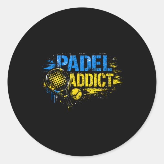 Grappige padel-verslaafde quote  ronde sticker (Voorkant)