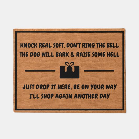 Grappige pakketbezorging Humor Rustic Minimalist Deurmat (Voorkant)