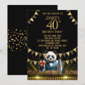 Grappige Panda 40e verjaardagsfeest uitnodiging (Voorkant / Achterkant)