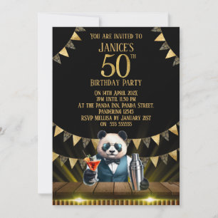 Grappige Panda 50e Verjaardagsfeest Uitnodiging