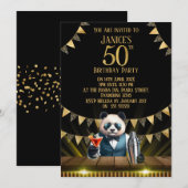 Grappige Panda 50e Verjaardagsfeest Uitnodiging (Voorkant / Achterkant)