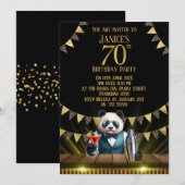 Grappige Panda 70e Verjaardagsfeest Uitnodiging (Voorkant / Achterkant)