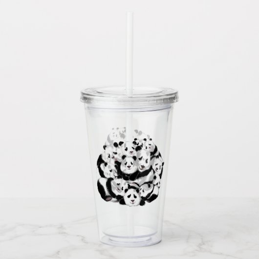 Grappige Panda Acryl Tumbler Drinkbeker (Voorkant)
