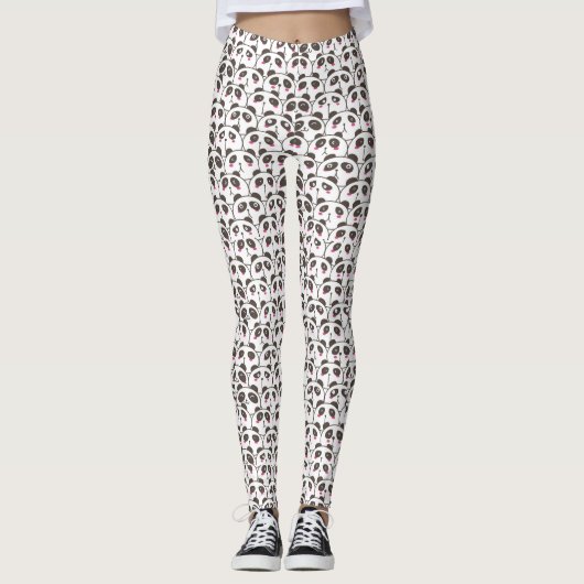 Grappige Panda Beer Doodle Leggings (Voorkant)