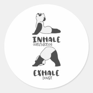 Grappige Panda Beer Inademen Uitademen Panda Yoga Ronde Sticker