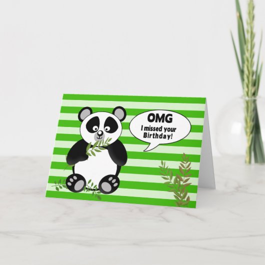 Grappige Panda Beer verlate verjaardag Kaart (Voorkant)