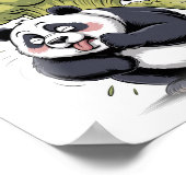 Grappige panda die een scheet laat op een witte poster (Hoek)