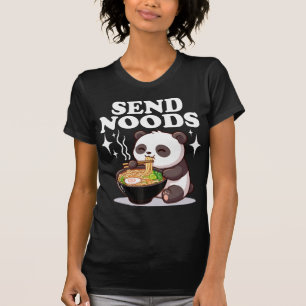 Grappige panda die ramen eet woordspeling knuffel t-shirt
