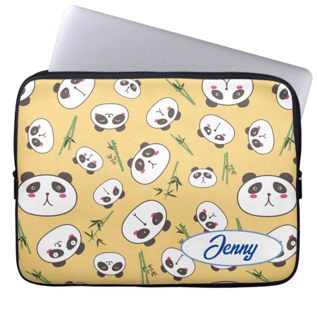 Grappige Panda Face laptophoes Laptop Sleeve (Voorkant)