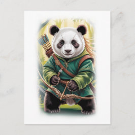 Grappige Panda Film Design op een Witte Feestdagenkaart