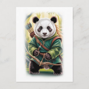 Grappige Panda Film Design op een Witte Feestdagenkaart