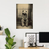 Grappige Panda Gevangenis Print Vintage Dier Foto (Thuiskantoor)