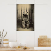 Grappige Panda Gevangenis Print Vintage Dier Foto (Keuken)
