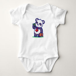 grappige panda houdt van jullie kinderen romper