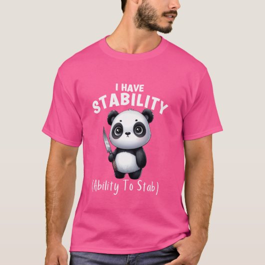 Grappige panda ik heb stabiliteit het vermogen om t-shirt (Voorkant)