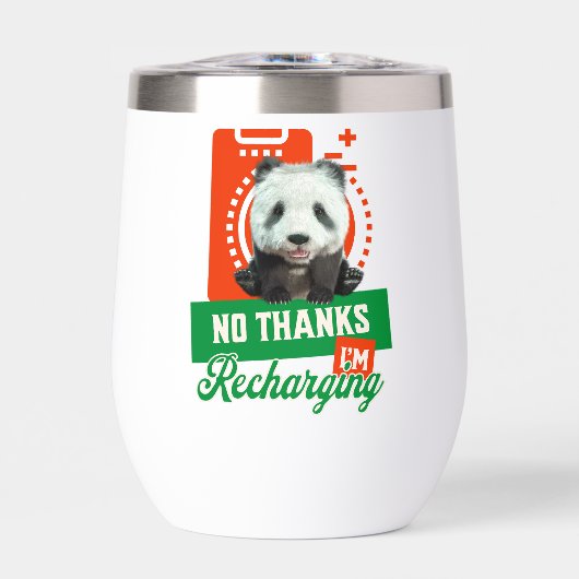Grappige Panda Introvert Batterij Oplaad Ontwerp (Voorkant)