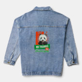 Grappige Panda Introvert Batterij Oplaad Ontwerp Denim Jacket (Achterkant)