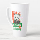 Grappige Panda Introvert Batterij Oplaad Ontwerp Latte Mok (Linkerhoek)
