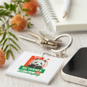 Grappige Panda Introvert Batterij Oplaad Ontwerp Sleutelhanger (Voorkant Rechts)