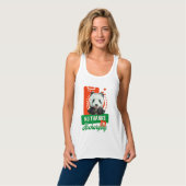 Grappige Panda Introvert Batterij Oplaad Ontwerp Tanktop (Volledige Voorkant)