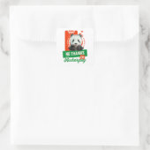 Grappige Panda Introvert Batterij Oplaad Ontwerp Vierkante Sticker (Tas)
