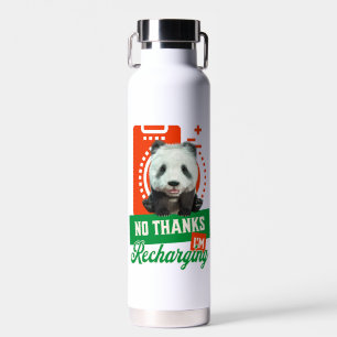 Grappige Panda Introvert Batterij Oplaad Ontwerp Waterfles