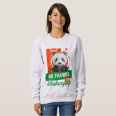 Grappige Panda Introvert Batterij Opladen Ontwerp Trui (Voorkant volledig)