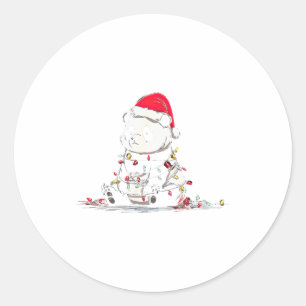 Grappige Panda Kerst Grafische Dieren Licht Liefhe Ronde Sticker