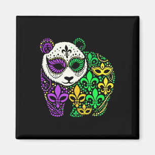 Grappige Panda Mardi Gras Festival Carnaval Vrouwe Magneet