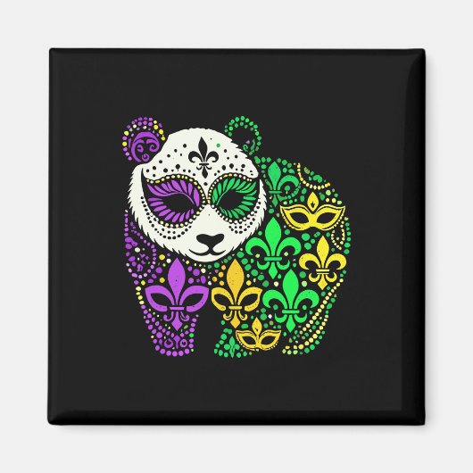 Grappige Panda Mardi Gras Festival Carnaval Vrouwe Magneet (Voorkant)