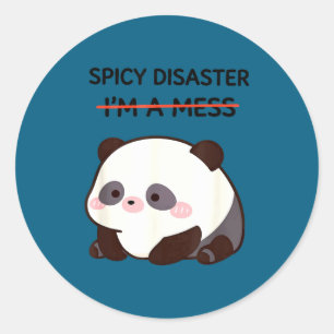 Grappige panda meme kawaii sarcastische humor vrou ronde sticker