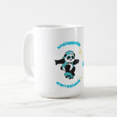 Grappige Panda met zonnebril en Pet Koffiemok (Voorkant links)