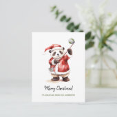 Grappige Panda spelen golf Kerstmis Feestdagenkaart (Staand voorkant)