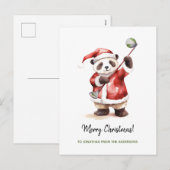 Grappige Panda spelen golf Kerstmis Feestdagenkaart (Voorkant / Achterkant)