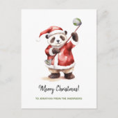 Grappige Panda spelen golf Kerstmis Feestdagenkaart (Voorkant)