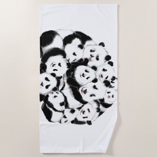 Grappige Panda strandlaken (Voorkant)