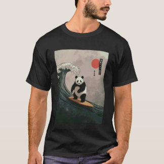 Grappige panda surfen zeggende Japanse golf meme h T-shirt