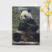 Grappige Panda Verjaardag Kaart, Eet taart, niet b Kaart (Gele Bloem)