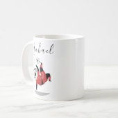 Grappige Panda Voetbalspeler Coach Gepersonaliseer Koffiemok (Voorkant links)