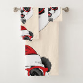 grappige panda voor kerstmis bad handdoek (Insitu)