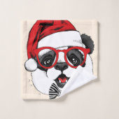 grappige panda voor kerstmis bad handdoek (Wasdoekje)
