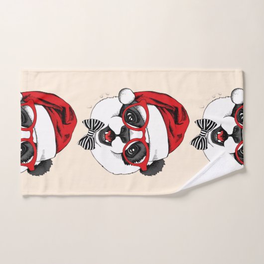 grappige panda voor kerstmis bad handdoek (Handdoek)
