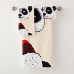 grappige panda voor kerstmis bad handdoek