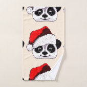 grappige panda voor kerstmis bad handdoek (Handdoek)