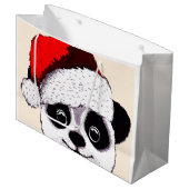 grappige panda voor kerstmis groot cadeauzakje (Voorkant Gekanteld)
