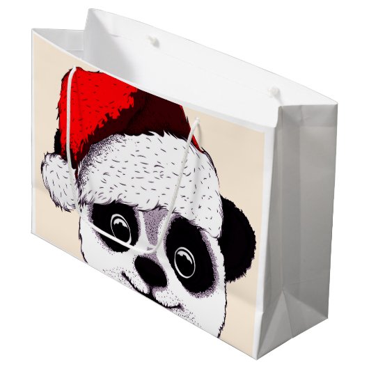 grappige panda voor kerstmis groot cadeauzakje (Voorkant Gekanteld)
